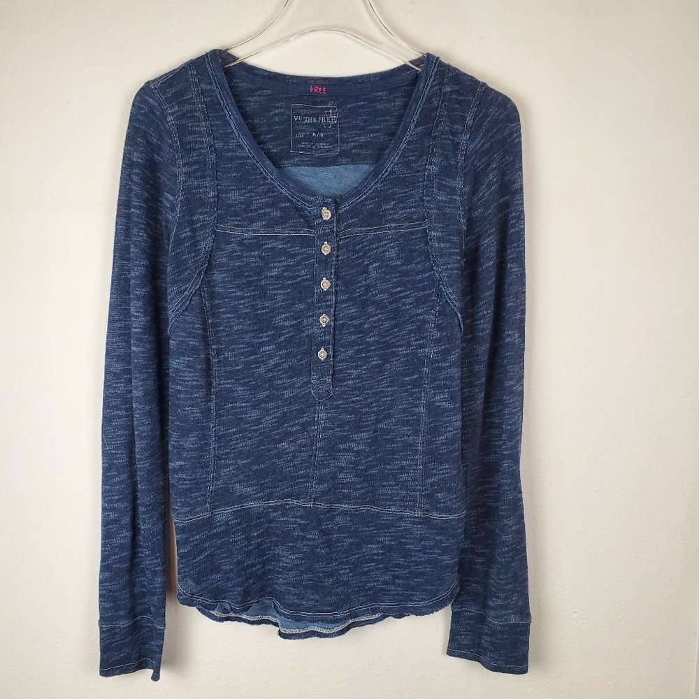 Free People We The Free navy henley top shirt M  boho